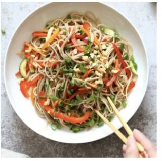 Cold Soba Noodle Salad with Sesame Lime Ginger Dressing image